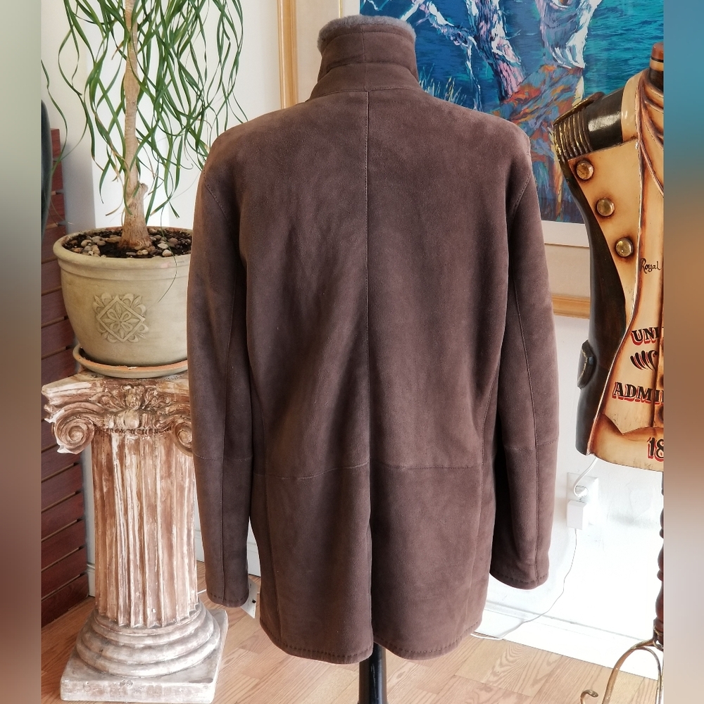 Sinclair Men's Shearling Jacket Made In Italy - Picture 3 of 9